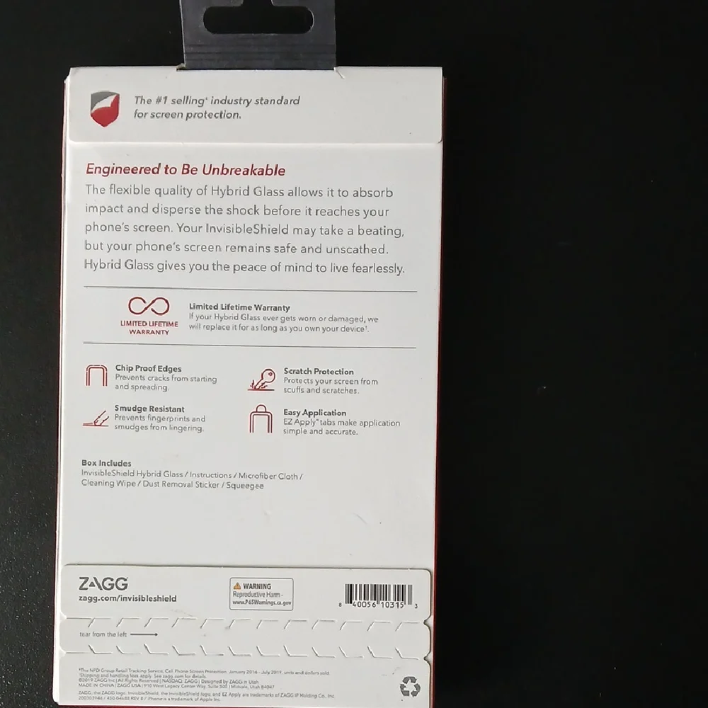 Hybrid Glass Screen Protector for iPhone 11/XR - White